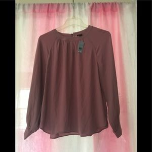 NWT Ann Taylor Mauve Blouse Size Petite Small